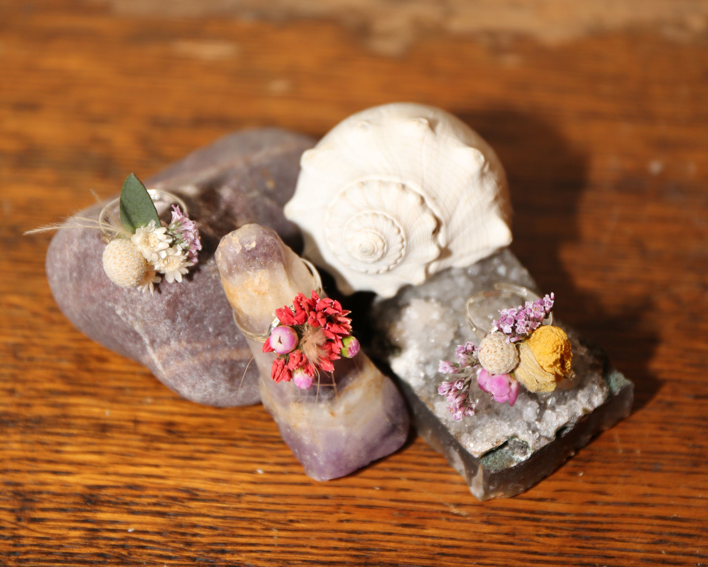 Cluster of Three Flower Rings